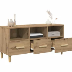vidaXL Mueble de TV con cajón Roble Artesanal 102 x 36 x 50 cm Roble artisan Discount