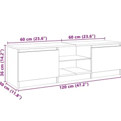 vidaXL Muebles Tv-Mueble de TV con luces LED 120x30x36 cm