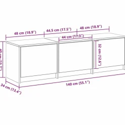 vidaXL Mueble de TV con LED con cajón 140 x 34 x 40 cm Roble artesanal Discount