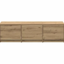 vidaXL Mueble de TV con LED con cajón 140 x 34 x 40 cm Roble artesanal Discount