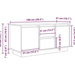 vidaXL Muebles Tv-Mueble de TV con luces LED 100x41x50 cm