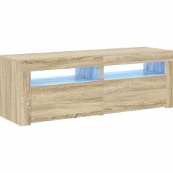 vidaXL Mueble de TV con luces LED 120x35x40 cm Roble Sonoma Outlet