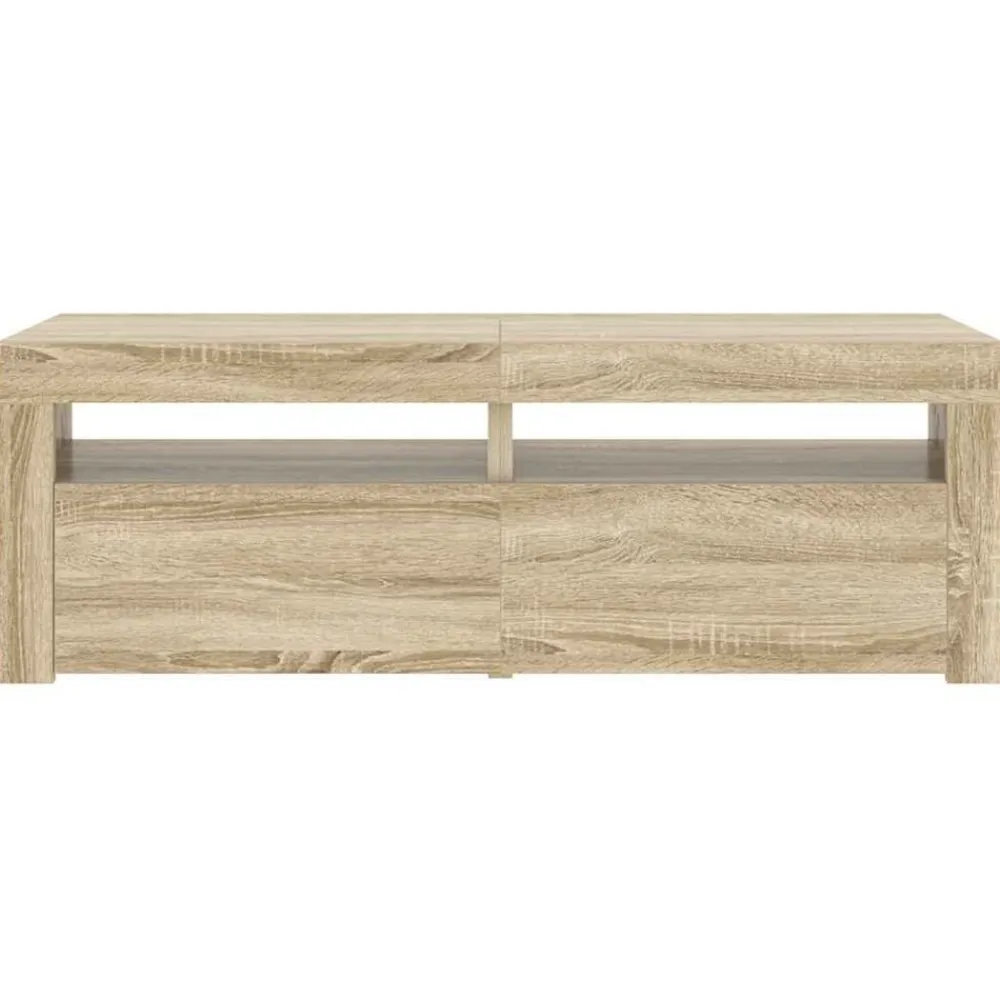 vidaXL Mueble de TV con luces LED 120x35x40 cm Roble Sonoma Outlet
