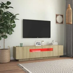vidaXL Muebles Tv-Mueble de TV con luces LED 160x35x40 cm