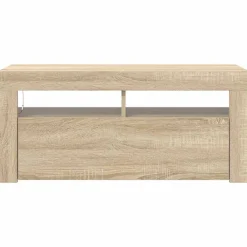 vidaXL Mueble de TV con luces LED 90x35x40 cm Roble Sonoma