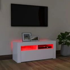 vidaXL Muebles Tv-Mueble de TV con luces LED 90x35x40 cm