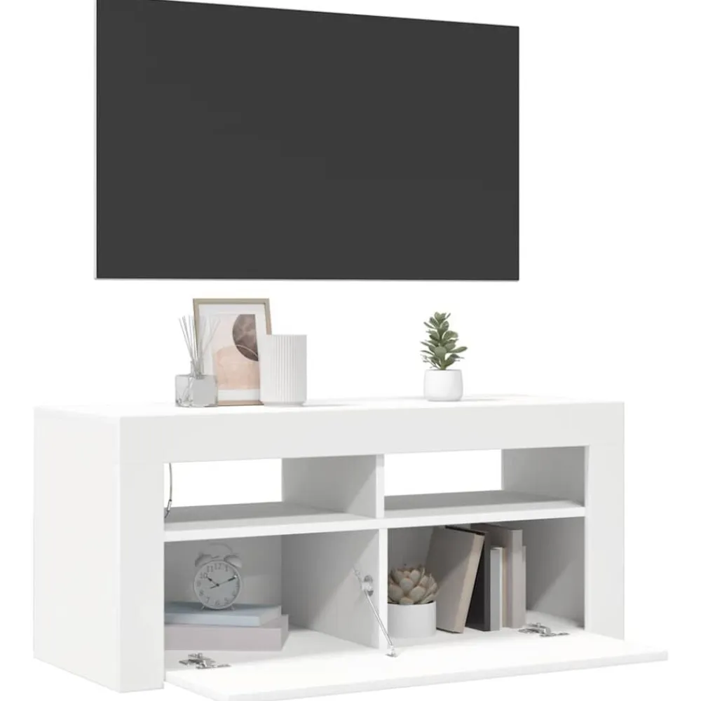 vidaXL Muebles Tv-Mueble de TV con luces LED 90x35x40 cm