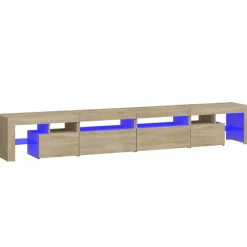 vidaXL Muebles Tv-Mueble de TV con luces LED 260x36,5x40 cm