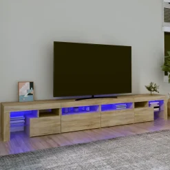 vidaXL Muebles Tv-Mueble de TV con luces LED 260x36,5x40 cm
