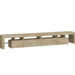 vidaXL Muebles Tv-Mueble de TV con luces LED 260x36,5x40 cm