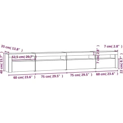 vidaXL Muebles Tv-Mueble de TV con luces LED 270x35x40 cm