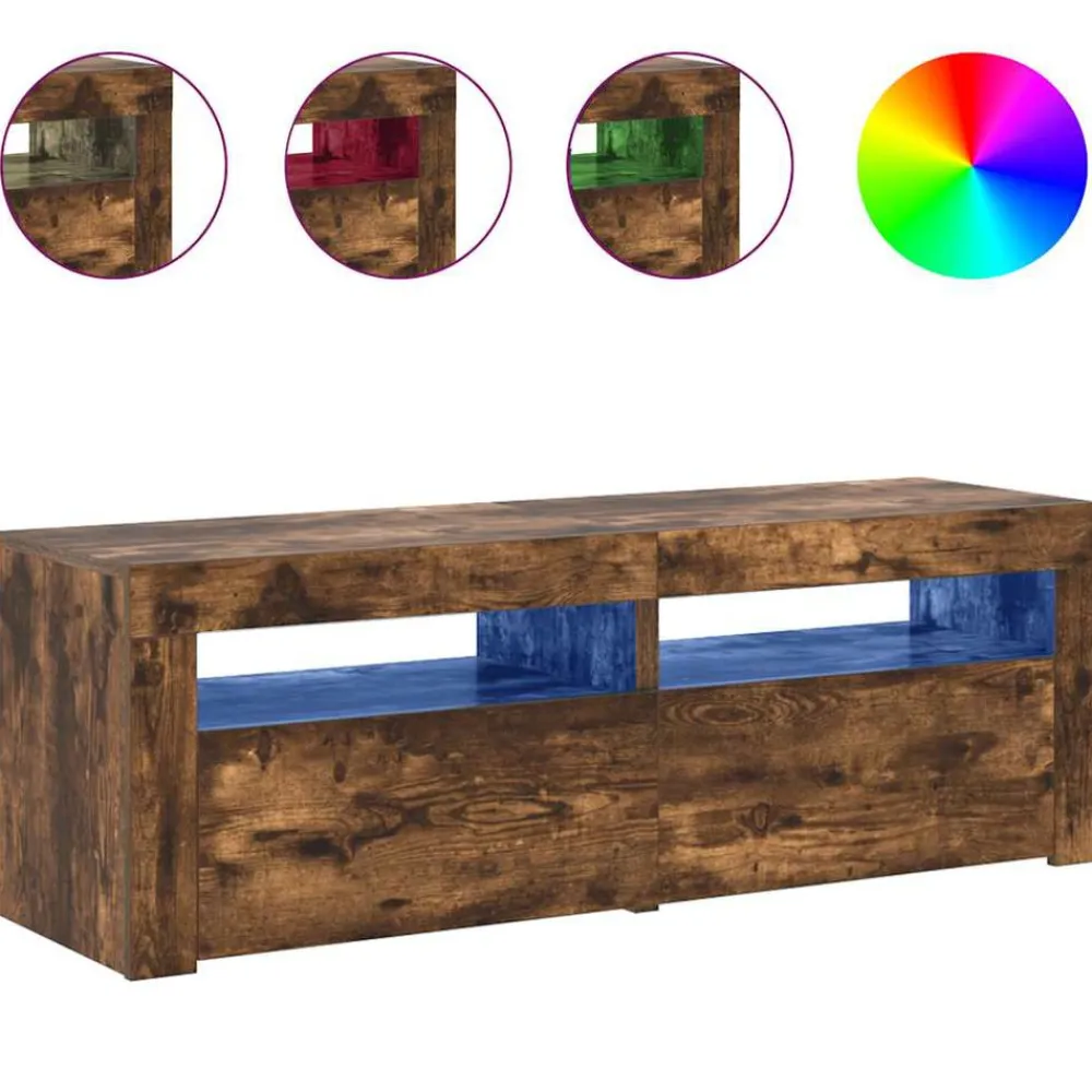 vidaXL Muebles Tv-Mueble de TV con luces LED 120x35x40 cm