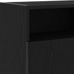 vidaXL Mueble de TV con luces LED 120x30x50 cm Roble negro Discount