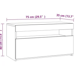 vidaXL Muebles Tv-Mueble de TV con luces LED roble marrón 75x35x40 cm