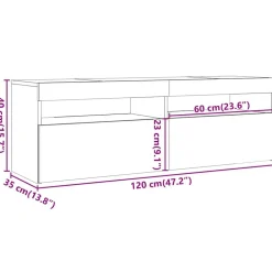 vidaXL Muebles Tv-Mueble de TV con luces LED 120x35x40 cm