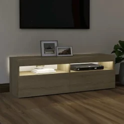 vidaXL Muebles Tv-Mueble de TV con luces LED 120x35x40 cm
