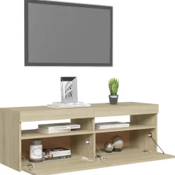 vidaXL Muebles Tv-Mueble de TV con luces LED 120x35x40 cm