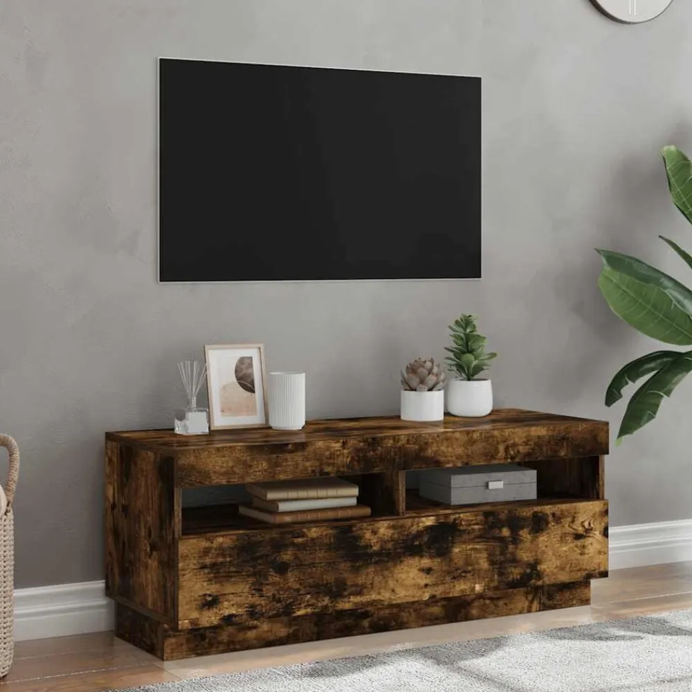 vidaXL Muebles Tv-Mueble de TV con luces LED 100x35x40 cm