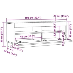 vidaXL Muebles Tv-Mueble de TV con luces LED 100x35x40 cm