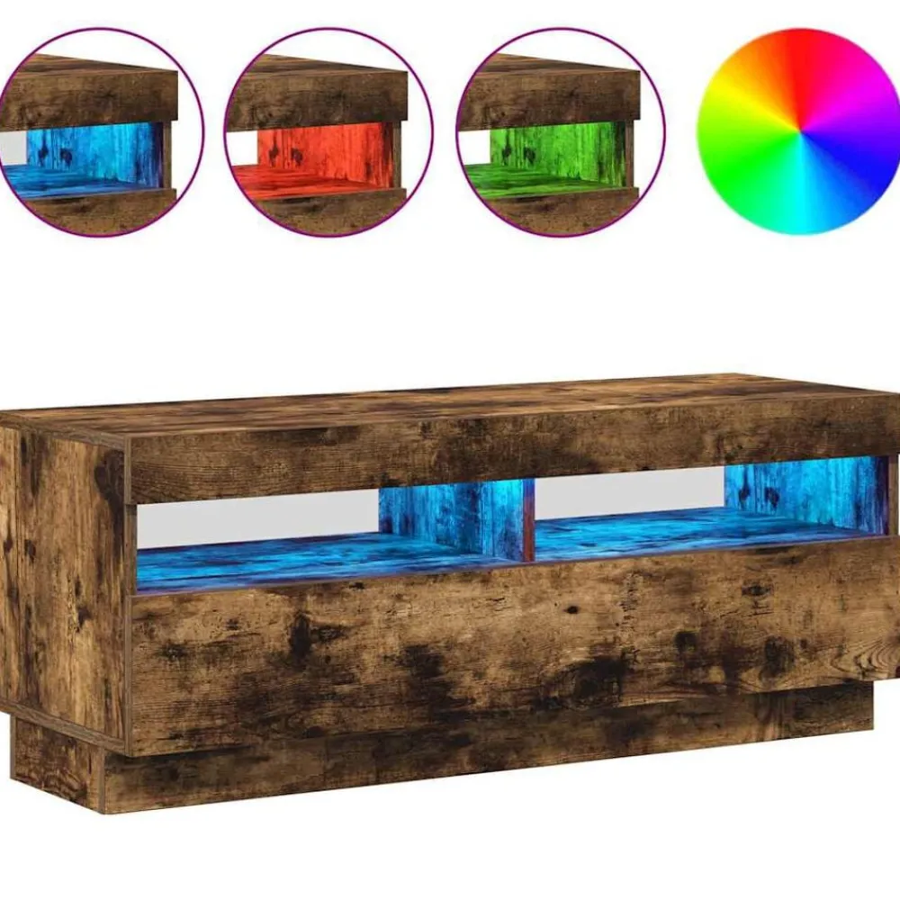 vidaXL Muebles Tv-Mueble de TV con luces LED 100x35x40 cm