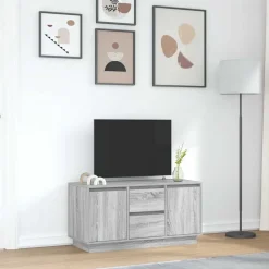 vidaXL Mueble de TV con luces LED Sonoma gris 100x41x50 cm Gris sonoma New