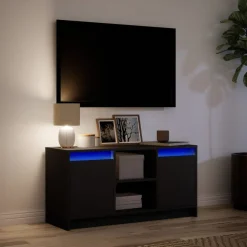 vidaXL Muebles Tv-Mueble de TV con LED madera de ingeniería 100x34x50 cm