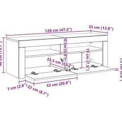 vidaXL Muebles Tv-Mueble de TV con luces LED 120x35x40 cm