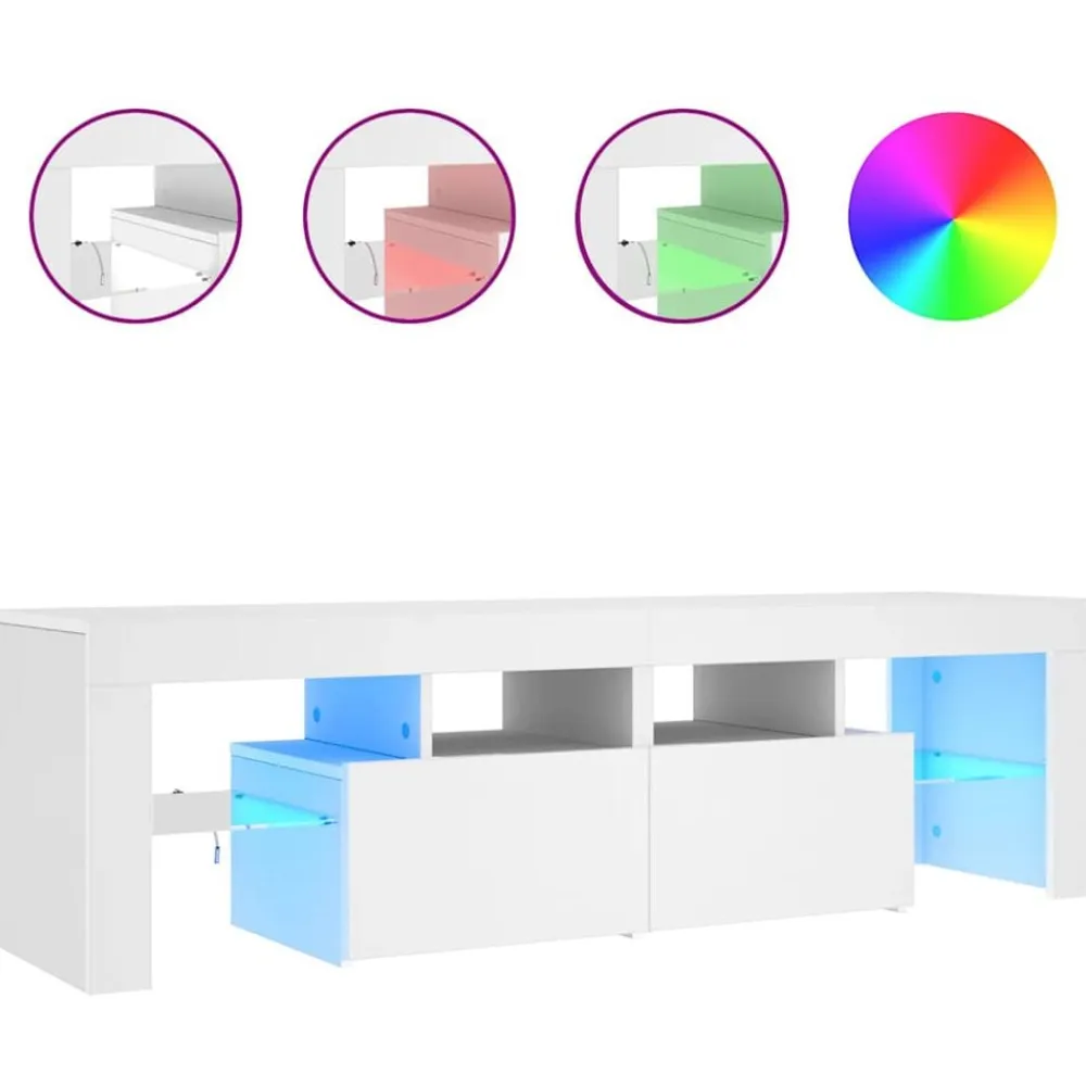 vidaXL Muebles Tv-Mueble de TV con luces LED 140x36,6x40 cm