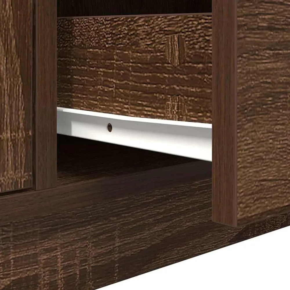vidaXL Mueble de TV con luces LED roble marrón 100x41x50 cm Marrón roble Sale