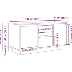 vidaXL Mueble de TV con luces LED roble marrón 100x41x50 cm Marrón roble Sale