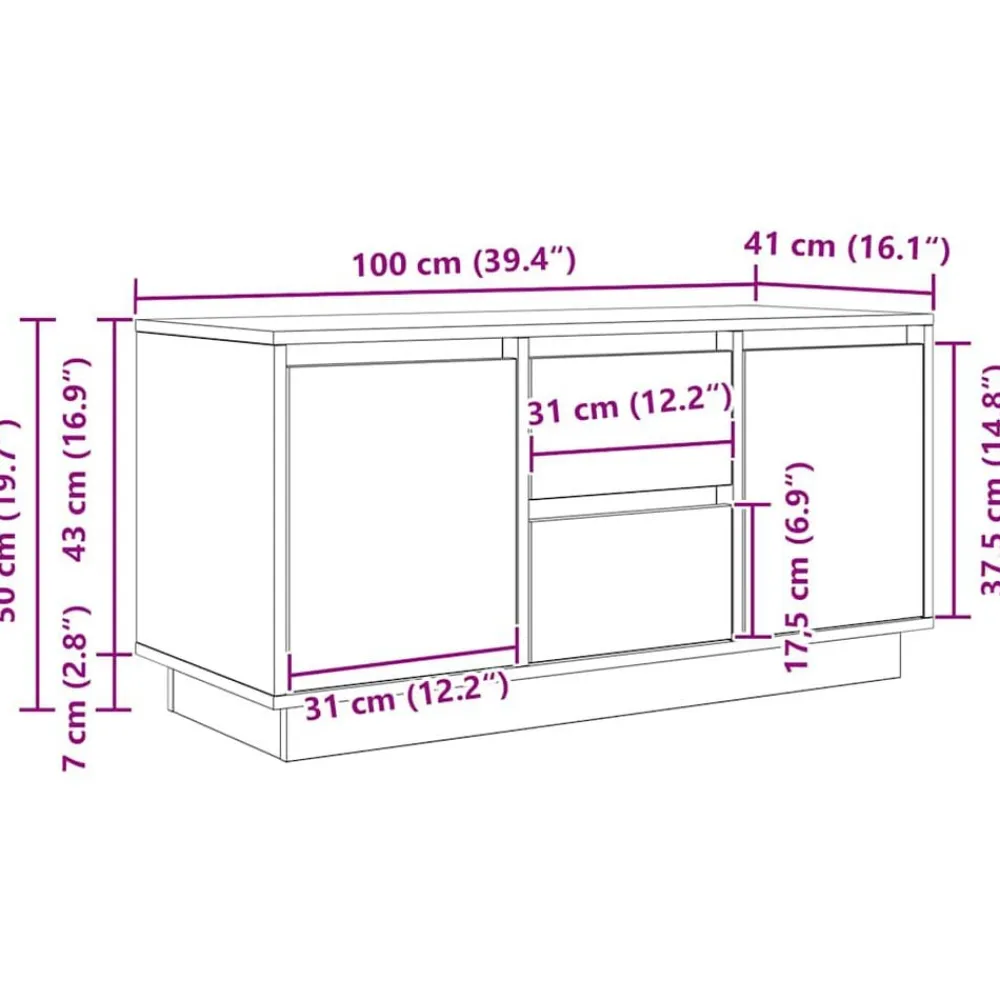 vidaXL Mueble de TV con luces LED roble marrón 100x41x50 cm Marrón roble Sale
