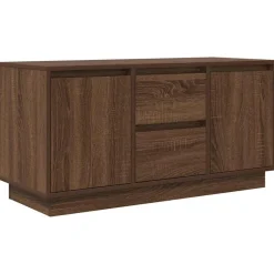 vidaXL Mueble de TV con luces LED roble marrón 100x41x50 cm Marrón roble Sale