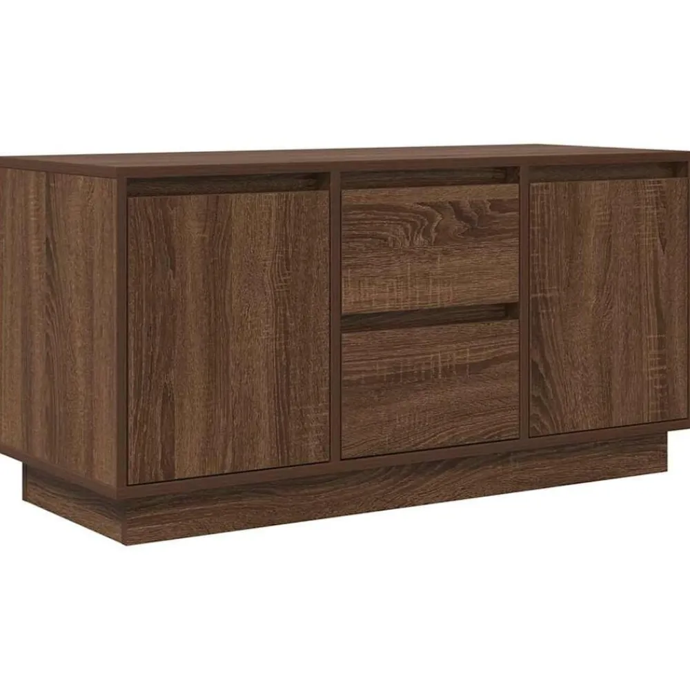vidaXL Mueble de TV con luces LED roble marrón 100x41x50 cm Marrón roble Sale