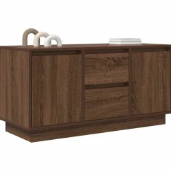 vidaXL Mueble de TV con luces LED roble marrón 100x41x50 cm Marrón roble Sale