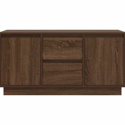 vidaXL Mueble de TV con luces LED roble marrón 100x41x50 cm Marrón roble Sale