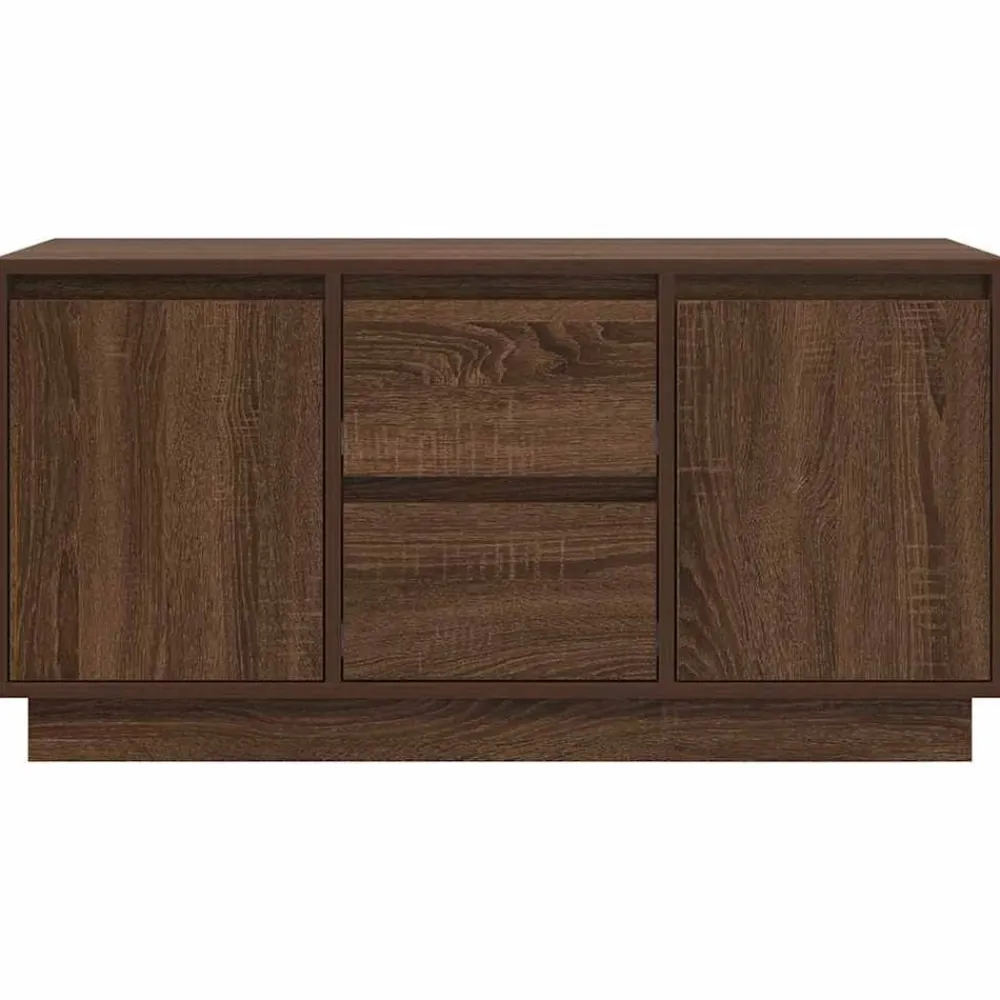 vidaXL Mueble de TV con luces LED roble marrón 100x41x50 cm Marrón roble Sale