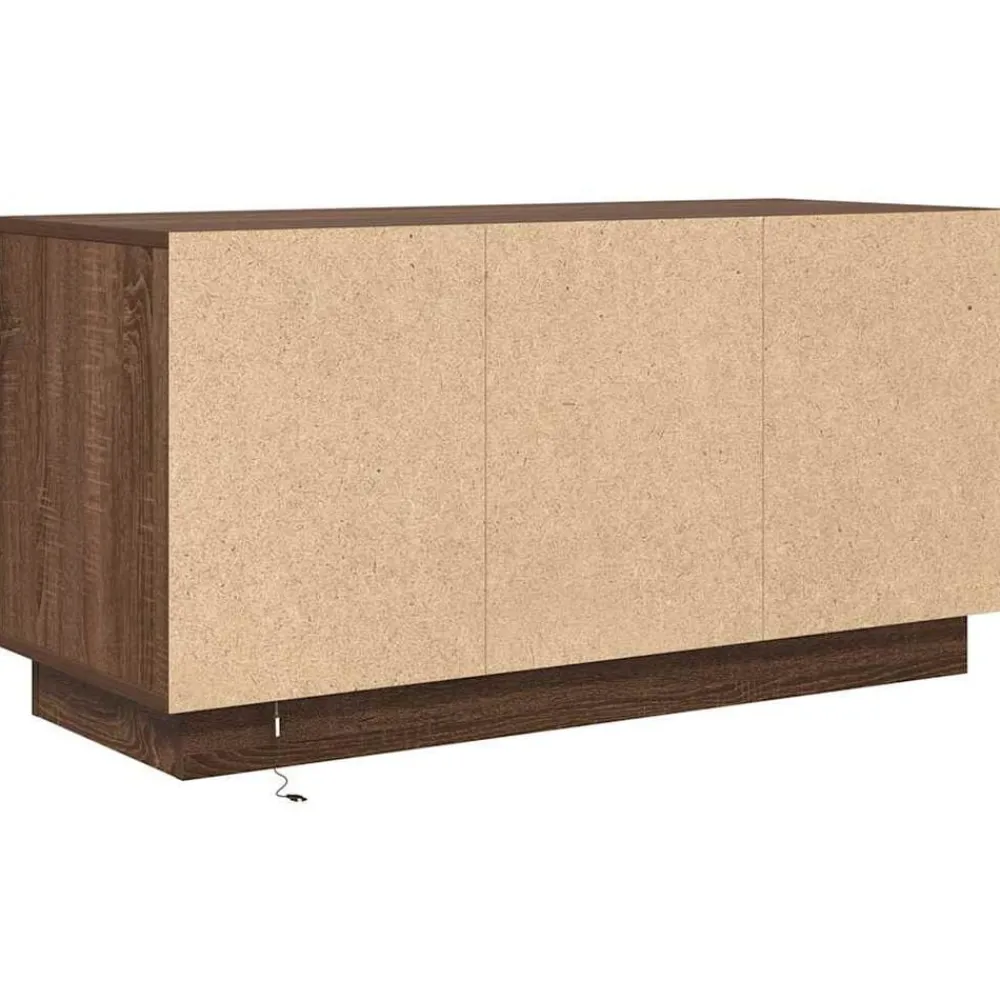 vidaXL Mueble de TV con luces LED roble marrón 100x41x50 cm Marrón roble Sale