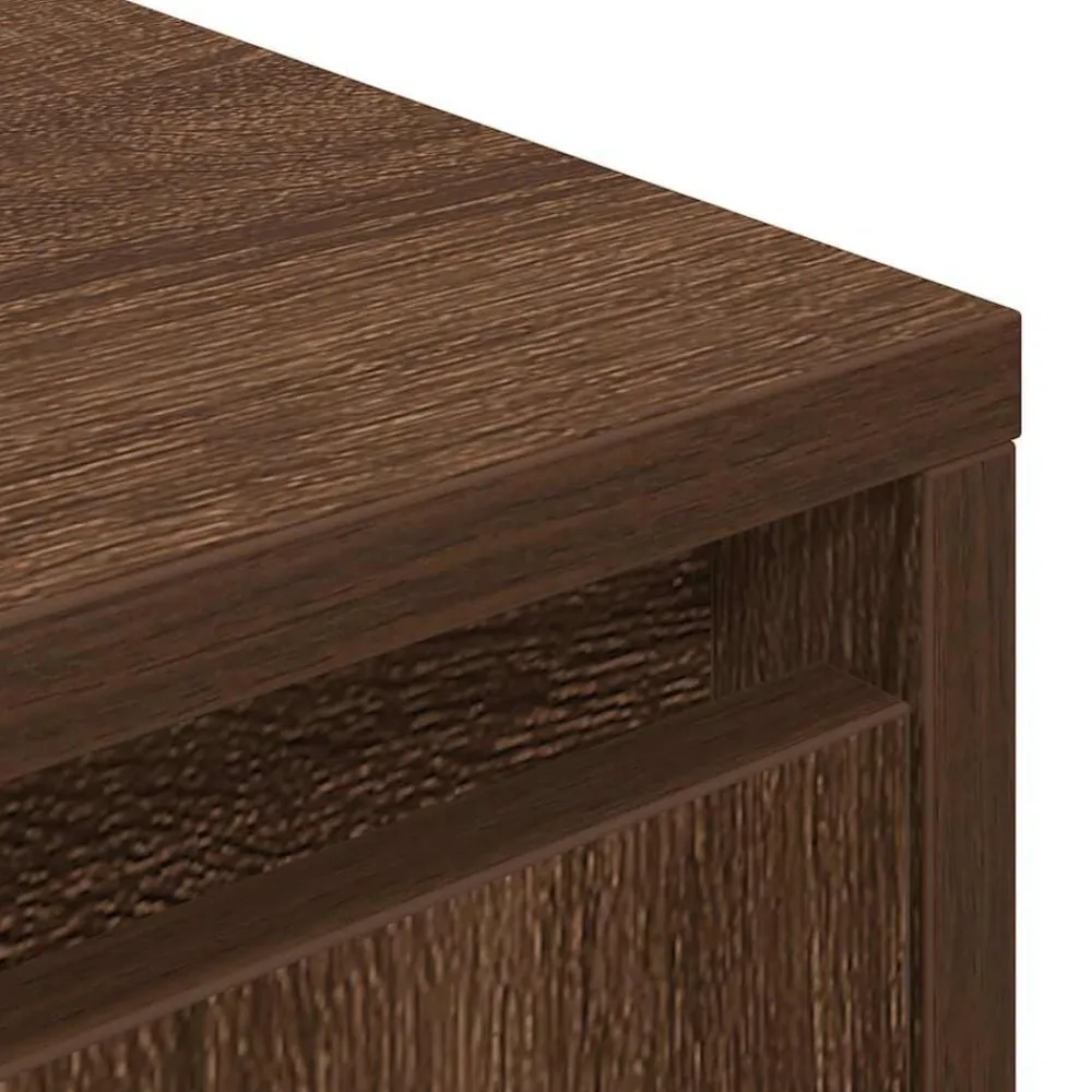 vidaXL Mueble de TV con luces LED roble marrón 100x41x50 cm Marrón roble Sale