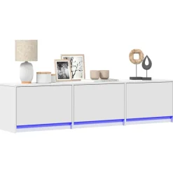 vidaXL Muebles Tv-Mueble de TV con LED 165 x 34 x 40 cm Madera de ingeniería