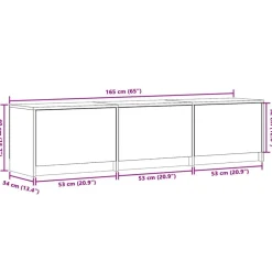 vidaXL Muebles Tv-Mueble de TV con LED 165 x 34 x 40 cm Madera de ingeniería