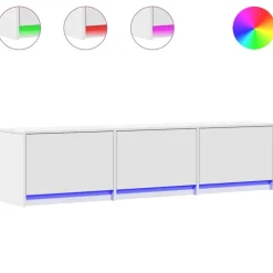 vidaXL Muebles Tv-Mueble de TV con LED 165 x 34 x 40 cm Madera de ingeniería