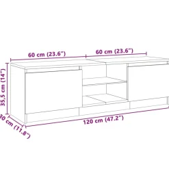 vidaXL Muebles Tv-Mueble de TV con luces LED 120x30x36 cm