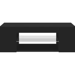 vidaXL Mueble de TV con luces LED 90x39x30 cm Negro Clearance