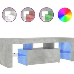 vidaXL Mueble de TV con luces LED gris hormigón 120x35x40 cm Gris hormigón Sale