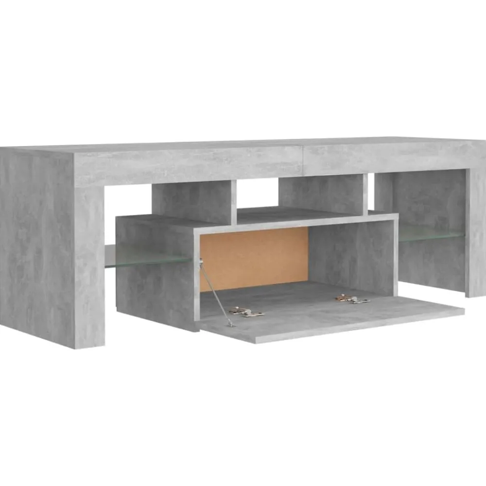vidaXL Mueble de TV con luces LED gris hormigón 120x35x40 cm Gris hormigón Sale