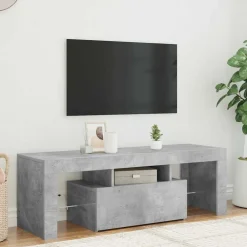 vidaXL Mueble de TV con luces LED gris hormigón 120x35x40 cm Gris hormigón Sale