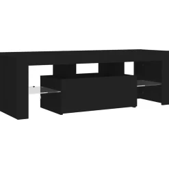 vidaXL Mueble de TV con luces LED 120x35x40 cm Negro Clearance