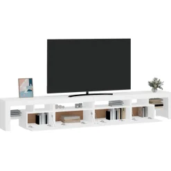 vidaXL Muebles Tv-Mueble de TV con luces LED 260x36,5x40 cm