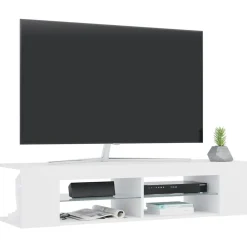 vidaXL Mueble de TV con luces LED 135x39x30 cm Blanco Hot