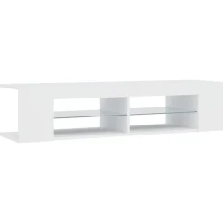 vidaXL Mueble de TV con luces LED 135x39x30 cm Blanco Hot